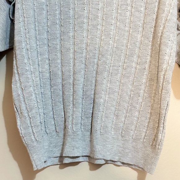$9🎅🏼 RW&CO Lightweight Grey Knit Ruffled Drop Shoulder Short Sleeve Sweater - Picture 15 of 15